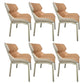 Glam Style Metal Chairs Set Solid Back Side Kitchen Dining Room Chairs Orange 6 Piece Set Clearhalo ' kitchen&dining_furn' 'Dining Chairs' 'Dining Tables & Seating' 'dining_chair' 'furn' 'furn_dining_chair' 'Furniture' 'furniture_dining_chair' 'Kitchen & Dining Furniture' 'kitchen' 3702191
