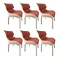Glam Style Metal Chairs Set Solid Back Side Kitchen Dining Room Chairs Red 6 Piece Set Clearhalo ' kitchen&dining_furn' 'Dining Chairs' 'Dining Tables & Seating' 'dining_chair' 'furn' 'furn_dining_chair' 'Furniture' 'furniture_dining_chair' 'Kitchen & Dining Furniture' 'kitchen' 3702197