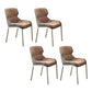Glam Style Metal Chairs Set Solid Back Side Kitchen Dining Room Chairs Camel 4 Piece Set Clearhalo ' kitchen&dining_furn' 'Dining Chairs' 'Dining Tables & Seating' 'dining_chair' 'furn' 'furn_dining_chair' 'Furniture' 'furniture_dining_chair' 'Kitchen & Dining Furniture' 'kitchen' 3702199