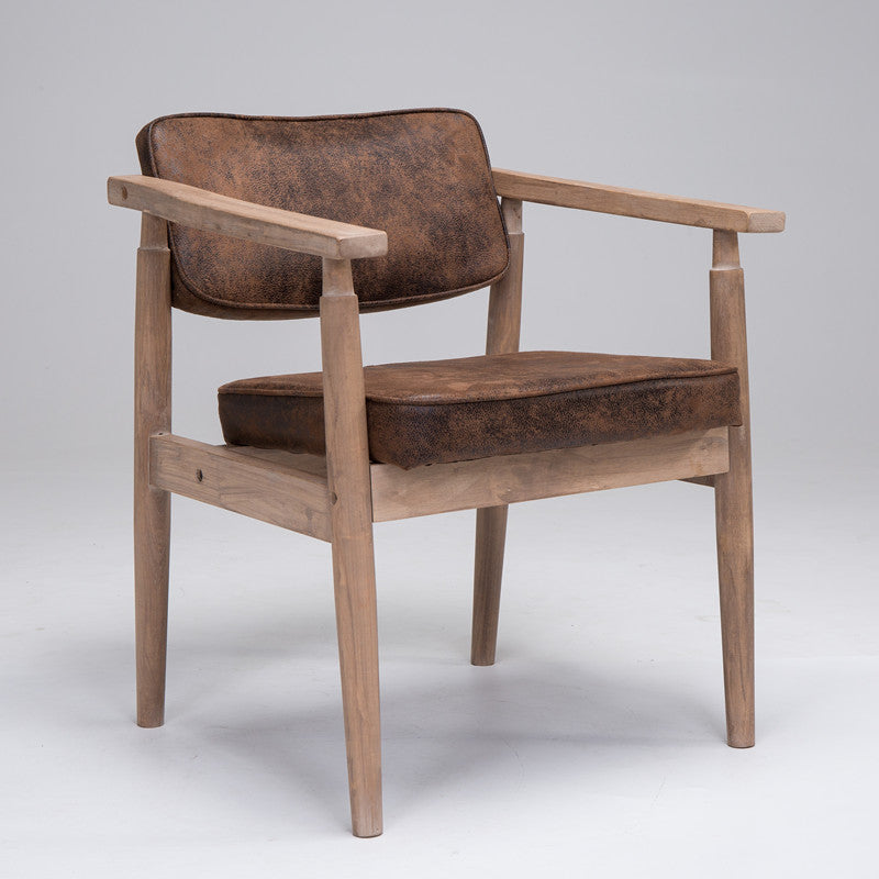 Country Style Dining Arm Chairs Open Back Leather Upholstered Armchair Clearhalo ' kitchen&dining_furn' 'Dining Chairs' 'Dining Tables & Seating' 'dining_chair' 'furn' 'furn_dining_chair' 'Furniture' 'furniture_dining_chair' 'Kitchen & Dining Furniture' 'kitchen' 3702204