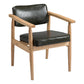 Country Style Dining Arm Chairs Open Back Leather Upholstered Armchair Blackish Green 1 Piece Natural Wood Clearhalo ' kitchen&dining_furn' 'Dining Chairs' 'Dining Tables & Seating' 'dining_chair' 'furn' 'furn_dining_chair' 'Furniture' 'furniture_dining_chair' 'Kitchen & Dining Furniture' 'kitchen' 3702208