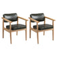 Country Style Dining Arm Chairs Open Back Leather Upholstered Armchair Blackish Green 2 Piece Set Natural Wood Clearhalo ' kitchen&dining_furn' 'Dining Chairs' 'Dining Tables & Seating' 'dining_chair' 'furn' 'furn_dining_chair' 'Furniture' 'furniture_dining_chair' 'Kitchen & Dining Furniture' 'kitchen' 3702210