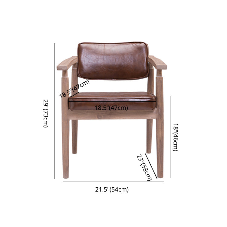Country Style Dining Arm Chairs Open Back Leather Upholstered Armchair Clearhalo ' kitchen&dining_furn' 'Dining Chairs' 'Dining Tables & Seating' 'dining_chair' 'furn' 'furn_dining_chair' 'Furniture' 'furniture_dining_chair' 'Kitchen & Dining Furniture' 'kitchen' 3702211