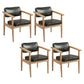 Country Style Dining Arm Chairs Open Back Leather Upholstered Armchair Blackish Green 4 Piece Set Natural Wood Clearhalo ' kitchen&dining_furn' 'Dining Chairs' 'Dining Tables & Seating' 'dining_chair' 'furn' 'furn_dining_chair' 'Furniture' 'furniture_dining_chair' 'Kitchen & Dining Furniture' 'kitchen' 3702212