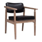 Country Style Dining Arm Chairs Open Back Leather Upholstered Armchair Black 1 Piece Walnut Clearhalo ' kitchen&dining_furn' 'Dining Chairs' 'Dining Tables & Seating' 'dining_chair' 'furn' 'furn_dining_chair' 'Furniture' 'furniture_dining_chair' 'Kitchen & Dining Furniture' 'kitchen' 3702219