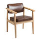 Country Style Dining Arm Chairs Open Back Leather Upholstered Armchair Light Brown 1 Piece Natural Wood Clearhalo ' kitchen&dining_furn' 'Dining Chairs' 'Dining Tables & Seating' 'dining_chair' 'furn' 'furn_dining_chair' 'Furniture' 'furniture_dining_chair' 'Kitchen & Dining Furniture' 'kitchen' 3702222