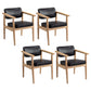Country Style Dining Arm Chairs Open Back Leather Upholstered Armchair Black 4 Piece Set Natural Wood Clearhalo ' kitchen&dining_furn' 'Dining Chairs' 'Dining Tables & Seating' 'dining_chair' 'furn' 'furn_dining_chair' 'Furniture' 'furniture_dining_chair' 'Kitchen & Dining Furniture' 'kitchen' 3702232