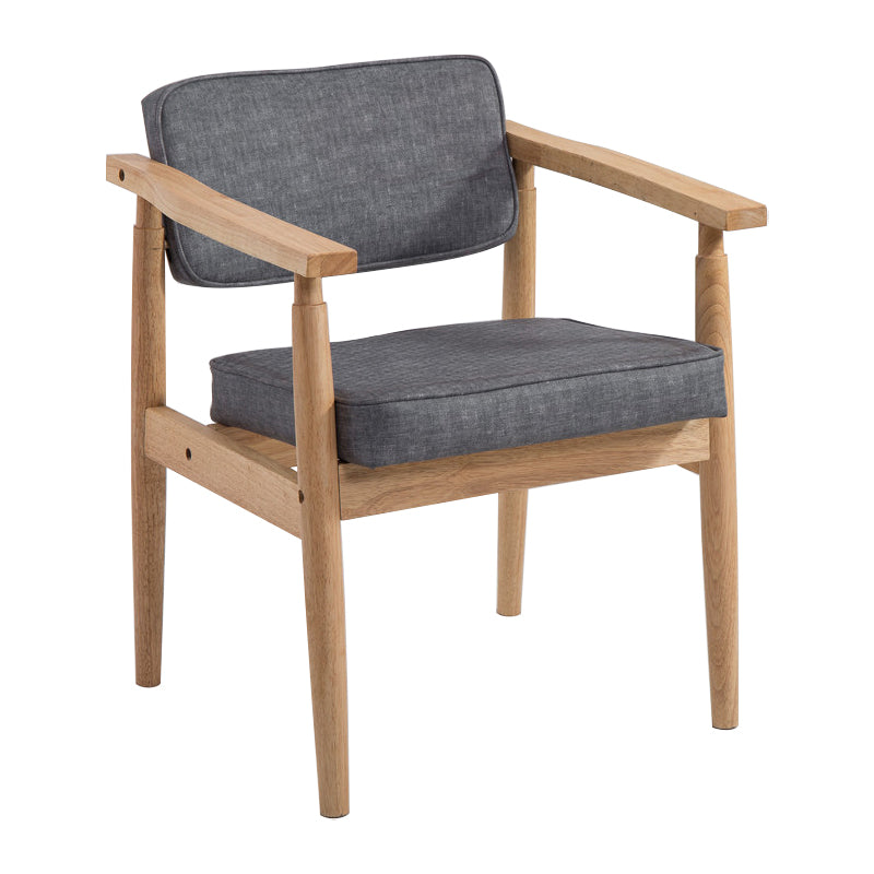 Country Style Dining Arm Chairs Open Back Leather Upholstered Armchair Light Gray 1 Piece Natural Wood Clearhalo ' kitchen&dining_furn' 'Dining Chairs' 'Dining Tables & Seating' 'dining_chair' 'furn' 'furn_dining_chair' 'Furniture' 'furniture_dining_chair' 'Kitchen & Dining Furniture' 'kitchen' 3702235