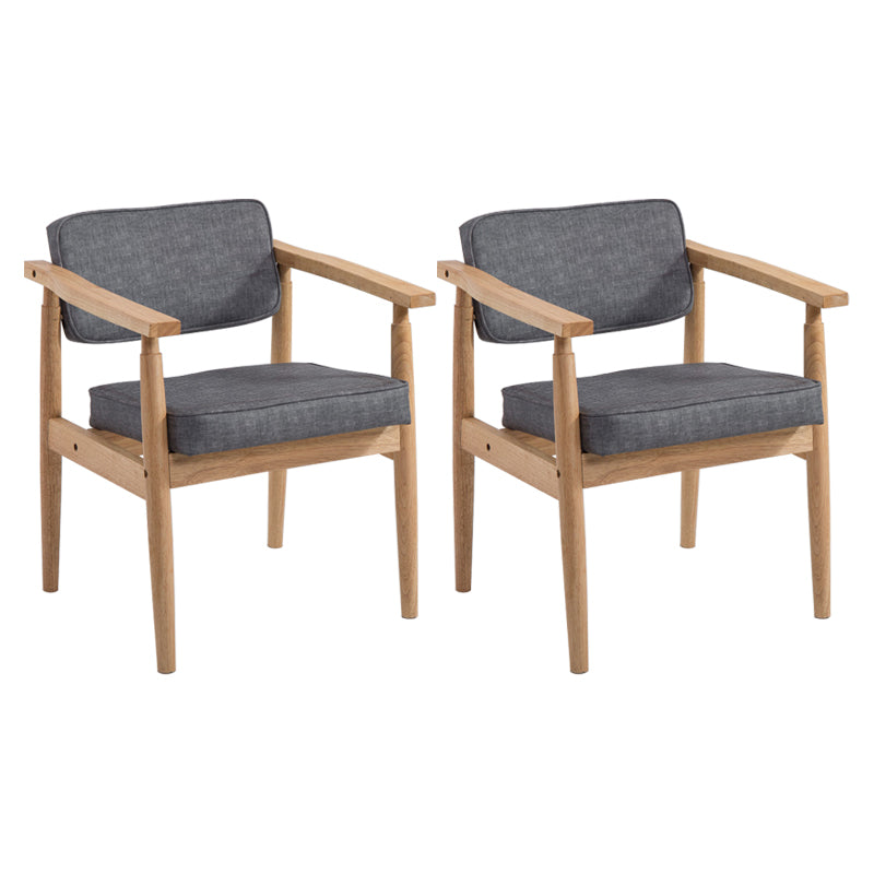 Country Style Dining Arm Chairs Open Back Leather Upholstered Armchair Light Gray 2 Piece Set Natural Wood Clearhalo ' kitchen&dining_furn' 'Dining Chairs' 'Dining Tables & Seating' 'dining_chair' 'furn' 'furn_dining_chair' 'Furniture' 'furniture_dining_chair' 'Kitchen & Dining Furniture' 'kitchen' 3702236