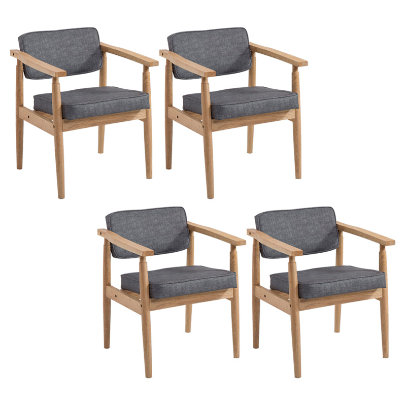 Country Style Dining Arm Chairs Open Back Leather Upholstered Armchair Light Gray 4 Piece Set Natural Wood Clearhalo ' kitchen&dining_furn' 'Dining Chairs' 'Dining Tables & Seating' 'dining_chair' 'furn' 'furn_dining_chair' 'Furniture' 'furniture_dining_chair' 'Kitchen & Dining Furniture' 'kitchen' 3702237