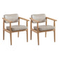 Country Style Dining Arm Chairs Open Back Leather Upholstered Armchair Off-White 2 Piece Set Natural Wood Clearhalo ' kitchen&dining_furn' 'Dining Chairs' 'Dining Tables & Seating' 'dining_chair' 'furn' 'furn_dining_chair' 'Furniture' 'furniture_dining_chair' 'Kitchen & Dining Furniture' 'kitchen' 3702239
