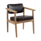 Country Style Dining Arm Chairs Open Back Leather Upholstered Armchair Dark Coffee 1 Piece Natural Wood Clearhalo ' kitchen&dining_furn' 'Dining Chairs' 'Dining Tables & Seating' 'dining_chair' 'furn' 'furn_dining_chair' 'Furniture' 'furniture_dining_chair' 'Kitchen & Dining Furniture' 'kitchen' 3702241