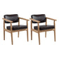 Country Style Dining Arm Chairs Open Back Leather Upholstered Armchair Dark Coffee 2 Piece Set Natural Wood Clearhalo ' kitchen&dining_furn' 'Dining Chairs' 'Dining Tables & Seating' 'dining_chair' 'furn' 'furn_dining_chair' 'Furniture' 'furniture_dining_chair' 'Kitchen & Dining Furniture' 'kitchen' 3702242