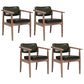 Country Style Dining Arm Chairs Open Back Leather Upholstered Armchair Blackish Green 4 Piece Set Walnut Clearhalo ' kitchen&dining_furn' 'Dining Chairs' 'Dining Tables & Seating' 'dining_chair' 'furn' 'furn_dining_chair' 'Furniture' 'furniture_dining_chair' 'Kitchen & Dining Furniture' 'kitchen' 3702246