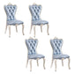 European Style Birch Parsons Side Chair Light Color Leather Dining Chair with White Legs Grey 4 Piece Set Clearhalo ' kitchen&dining_furn' 'Dining Chairs' 'Dining Tables & Seating' 'dining_chair' 'furn' 'furn_dining_chair' 'Furniture' 'furniture_dining_chair' 'Kitchen & Dining Furniture' 'kitchen' 3702264