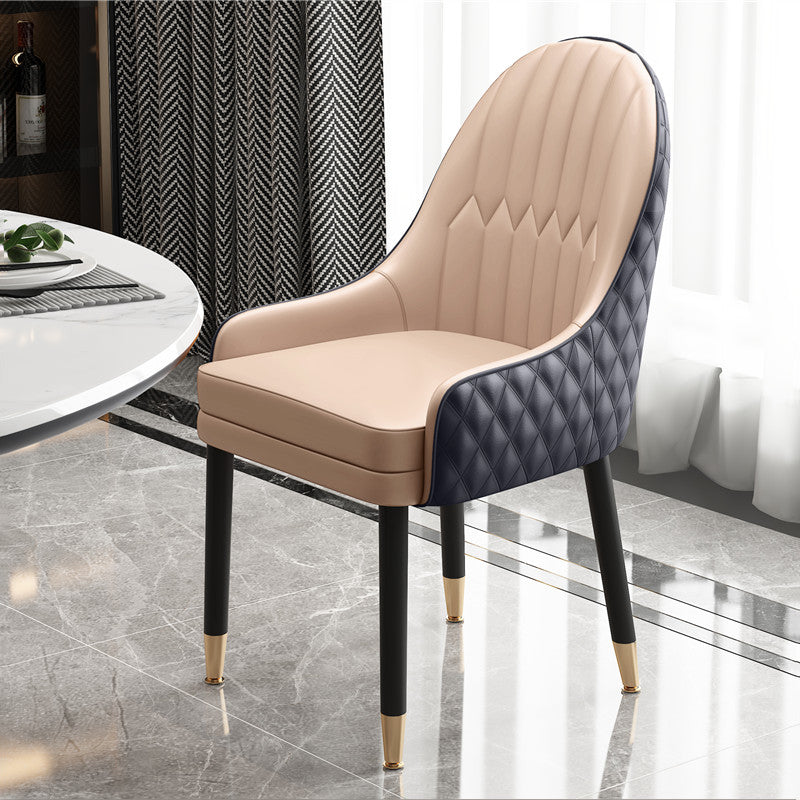 Scandinavian Style Wood Dining Chairs Dining Room Parsons Cushioned Chair with Arm Khaki-Black 1 Piece Clearhalo ' kitchen&dining_furn' 'Dining Chairs' 'Dining Tables & Seating' 'dining_chair' 'furn' 'furn_dining_chair' 'Furniture' 'furniture_dining_chair' 'Kitchen & Dining Furniture' 'kitchen' 3702275