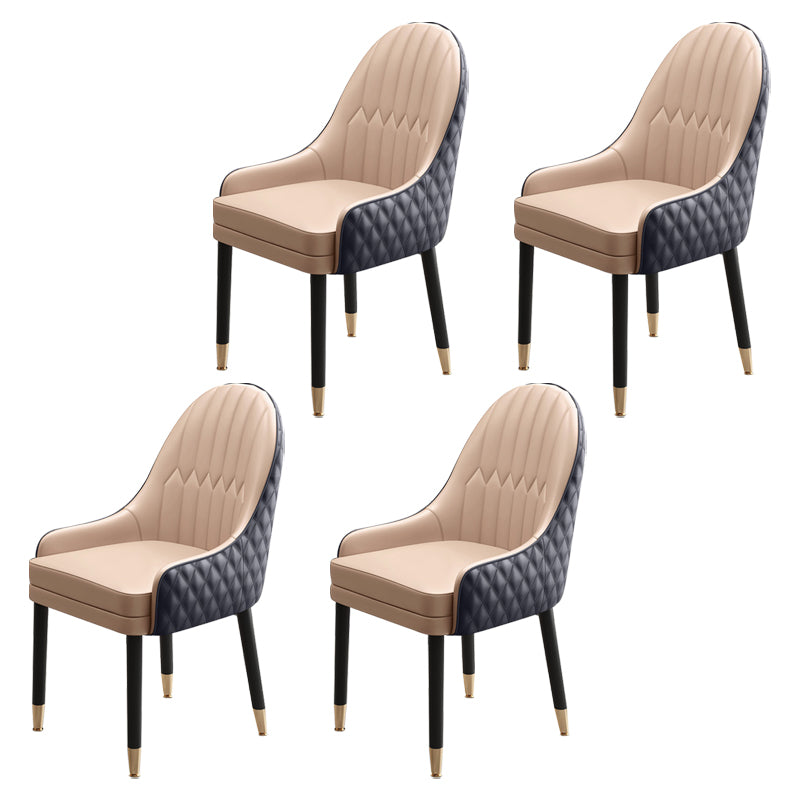 Scandinavian Style Wood Dining Chairs Dining Room Parsons Cushioned Chair with Arm Khaki-Black 4 Piece Set Clearhalo ' kitchen&dining_furn' 'Dining Chairs' 'Dining Tables & Seating' 'dining_chair' 'furn' 'furn_dining_chair' 'Furniture' 'furniture_dining_chair' 'Kitchen & Dining Furniture' 'kitchen' 3702278
