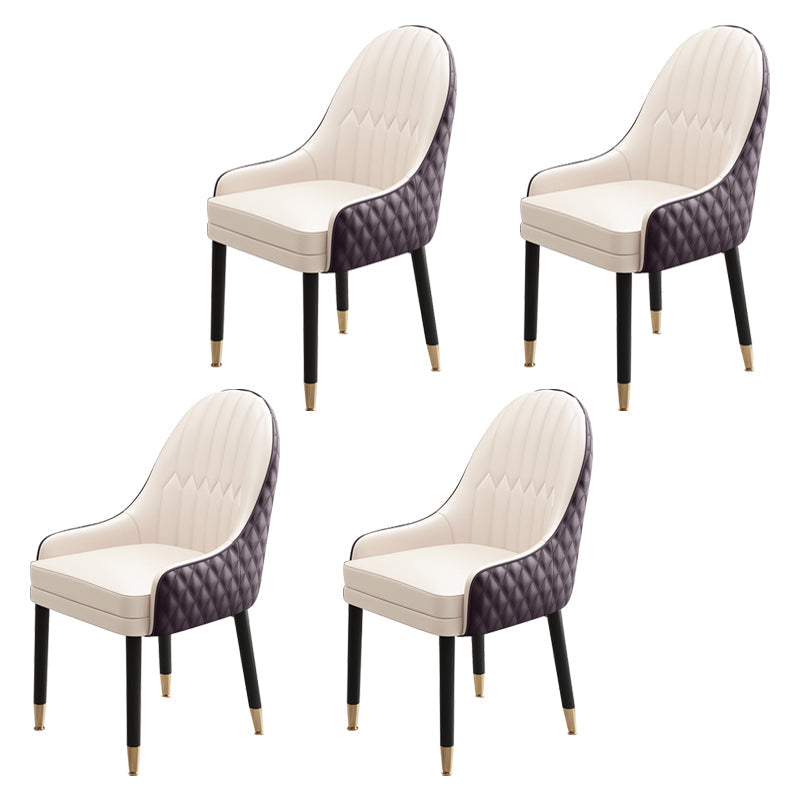 Scandinavian Style Wood Dining Chairs Dining Room Parsons Cushioned Chair with Arm Beige-Coffee 4 Piece Set Clearhalo ' kitchen&dining_furn' 'Dining Chairs' 'Dining Tables & Seating' 'dining_chair' 'furn' 'furn_dining_chair' 'Furniture' 'furniture_dining_chair' 'Kitchen & Dining Furniture' 'kitchen' 3702290