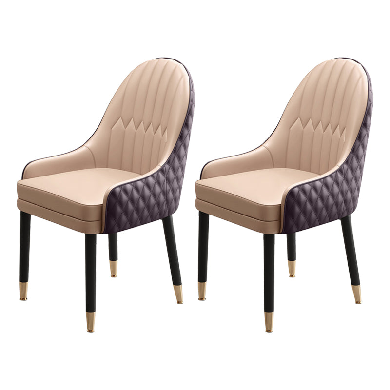 Scandinavian Style Wood Dining Chairs Dining Room Parsons Cushioned Chair with Arm Brown-Khaki 2 Piece Set Clearhalo ' kitchen&dining_furn' 'Dining Chairs' 'Dining Tables & Seating' 'dining_chair' 'furn' 'furn_dining_chair' 'Furniture' 'furniture_dining_chair' 'Kitchen & Dining Furniture' 'kitchen' 3702295