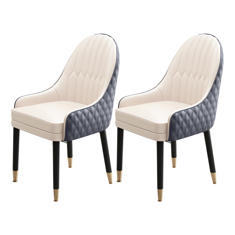 Scandinavian Style Wood Dining Chairs Dining Room Parsons Cushioned Chair with Arm Cream Gray 2 Piece Set Clearhalo ' kitchen&dining_furn' 'Dining Chairs' 'Dining Tables & Seating' 'dining_chair' 'furn' 'furn_dining_chair' 'Furniture' 'furniture_dining_chair' 'Kitchen & Dining Furniture' 'kitchen' 3702304