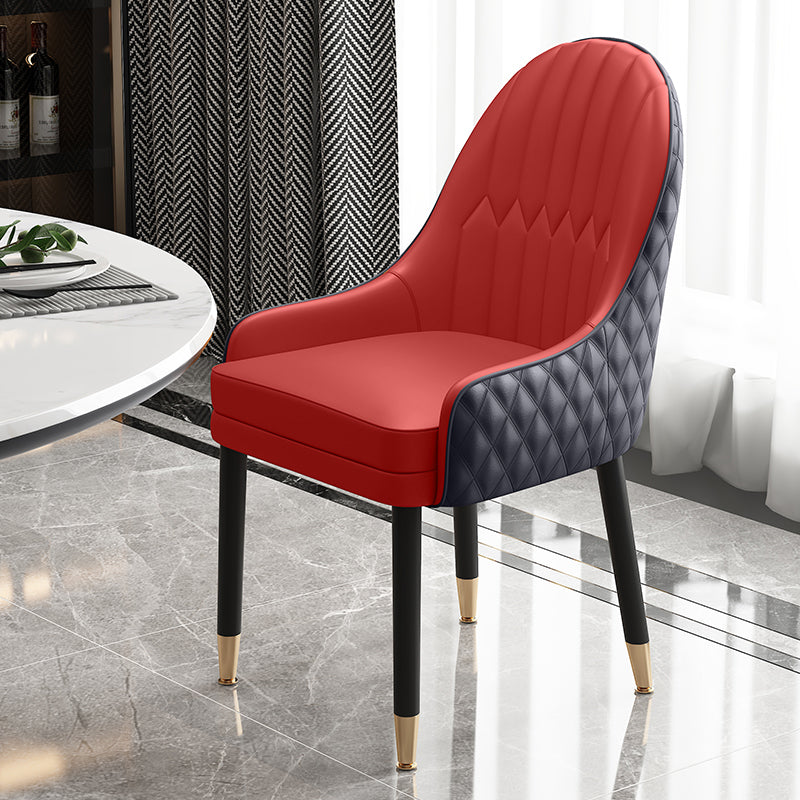 Scandinavian Style Wood Dining Chairs Dining Room Parsons Cushioned Chair with Arm Red-Black 1 Piece Clearhalo ' kitchen&dining_furn' 'Dining Chairs' 'Dining Tables & Seating' 'dining_chair' 'furn' 'furn_dining_chair' 'Furniture' 'furniture_dining_chair' 'Kitchen & Dining Furniture' 'kitchen' 3702306