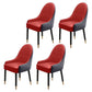Scandinavian Style Wood Dining Chairs Dining Room Parsons Cushioned Chair with Arm Red-Black 4 Piece Set Clearhalo ' kitchen&dining_furn' 'Dining Chairs' 'Dining Tables & Seating' 'dining_chair' 'furn' 'furn_dining_chair' 'Furniture' 'furniture_dining_chair' 'Kitchen & Dining Furniture' 'kitchen' 3702308