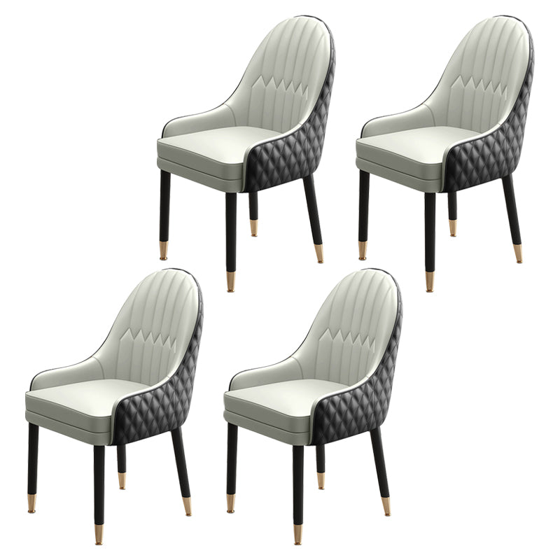 Scandinavian Style Wood Dining Chairs Dining Room Parsons Cushioned Chair with Arm Black-Gray 4 Piece Set Clearhalo ' kitchen&dining_furn' 'Dining Chairs' 'Dining Tables & Seating' 'dining_chair' 'furn' 'furn_dining_chair' 'Furniture' 'furniture_dining_chair' 'Kitchen & Dining Furniture' 'kitchen' 3702314