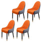Scandinavian Style Wood Dining Chairs Dining Room Parsons Cushioned Chair with Arm Orange-Gray 4 Piece Set Clearhalo ' kitchen&dining_furn' 'Dining Chairs' 'Dining Tables & Seating' 'dining_chair' 'furn' 'furn_dining_chair' 'Furniture' 'furniture_dining_chair' 'Kitchen & Dining Furniture' 'kitchen' 3702320