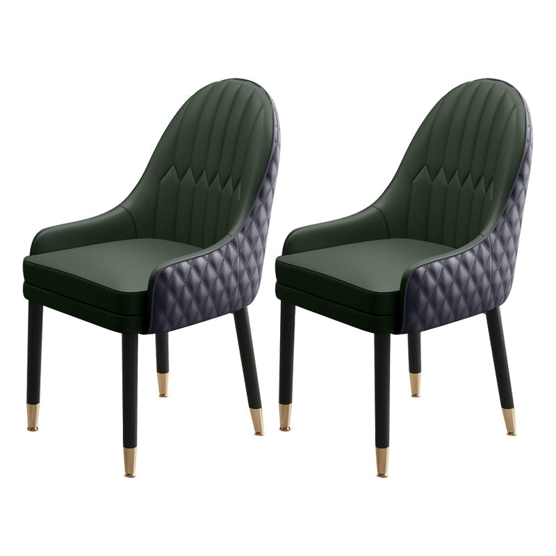 Scandinavian Style Wood Dining Chairs Dining Room Parsons Cushioned Chair with Arm Green-Black 2 Piece Set Clearhalo ' kitchen&dining_furn' 'Dining Chairs' 'Dining Tables & Seating' 'dining_chair' 'furn' 'furn_dining_chair' 'Furniture' 'furniture_dining_chair' 'Kitchen & Dining Furniture' 'kitchen' 3702322