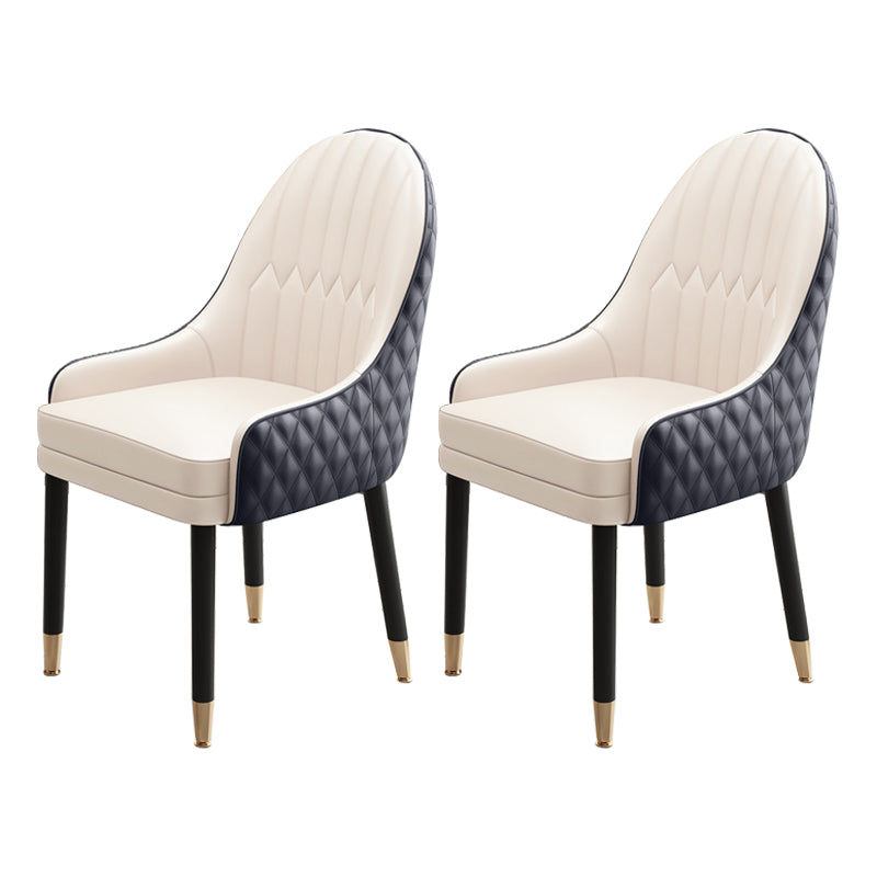Scandinavian Style Wood Dining Chairs Dining Room Parsons Cushioned Chair with Arm Black-Apricot 2 Piece Set Clearhalo ' kitchen&dining_furn' 'Dining Chairs' 'Dining Tables & Seating' 'dining_chair' 'furn' 'furn_dining_chair' 'Furniture' 'furniture_dining_chair' 'Kitchen & Dining Furniture' 'kitchen' 3702325