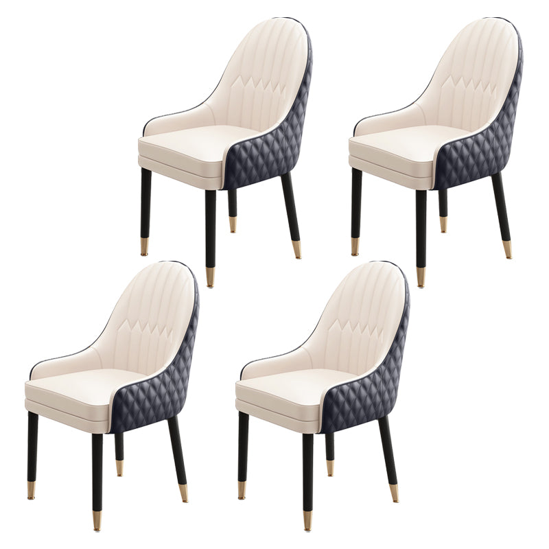 Scandinavian Style Wood Dining Chairs Dining Room Parsons Cushioned Chair with Arm Black-Apricot 4 Piece Set Clearhalo ' kitchen&dining_furn' 'Dining Chairs' 'Dining Tables & Seating' 'dining_chair' 'furn' 'furn_dining_chair' 'Furniture' 'furniture_dining_chair' 'Kitchen & Dining Furniture' 'kitchen' 3702326