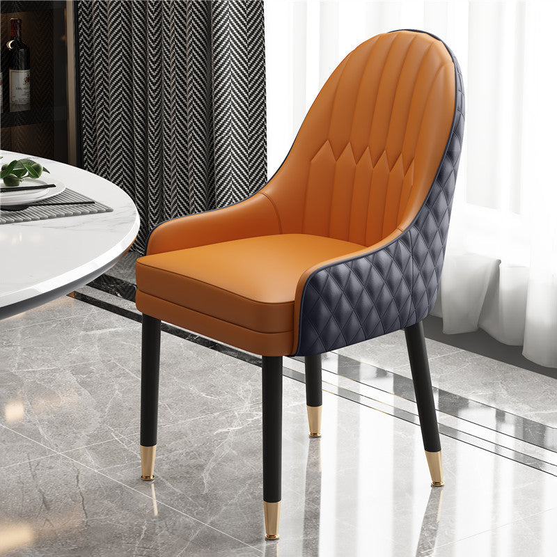 Scandinavian Style Wood Dining Chairs Dining Room Parsons Cushioned Chair with Arm Yellow Black 1 Piece Clearhalo ' kitchen&dining_furn' 'Dining Chairs' 'Dining Tables & Seating' 'dining_chair' 'furn' 'furn_dining_chair' 'Furniture' 'furniture_dining_chair' 'Kitchen & Dining Furniture' 'kitchen' 3702327