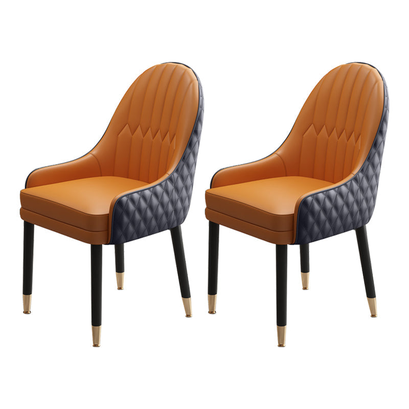 Scandinavian Style Wood Dining Chairs Dining Room Parsons Cushioned Chair with Arm Yellow Black 2 Piece Set Clearhalo ' kitchen&dining_furn' 'Dining Chairs' 'Dining Tables & Seating' 'dining_chair' 'furn' 'furn_dining_chair' 'Furniture' 'furniture_dining_chair' 'Kitchen & Dining Furniture' 'kitchen' 3702328