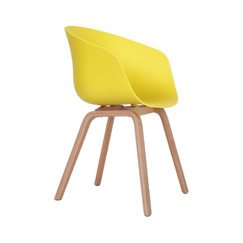 Glam Simple Design Plastic Dining Armless Chair Solid Back Dining Side Chairs Yellow 1 Piece Clearhalo ' kitchen&dining_furn' 'Dining Chairs' 'Dining Tables & Seating' 'dining_chair' 'Furniture' 'furniture_dining_chair' 'Kitchen & Dining Furniture' 'kitchen' 3702331