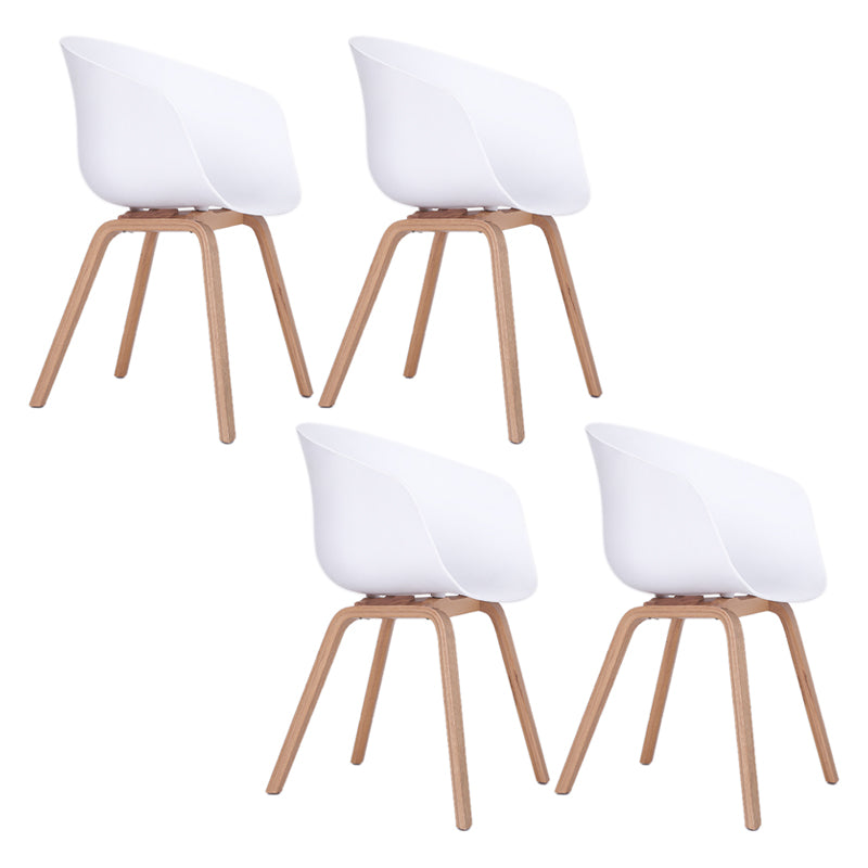 Glam Simple Design Plastic Dining Armless Chair Solid Back Dining Side Chairs White Set of 4 Clearhalo ' kitchen&dining_furn' 'Dining Chairs' 'Dining Tables & Seating' 'dining_chair' 'Furniture' 'furniture_dining_chair' 'Kitchen & Dining Furniture' 'kitchen' 3702341