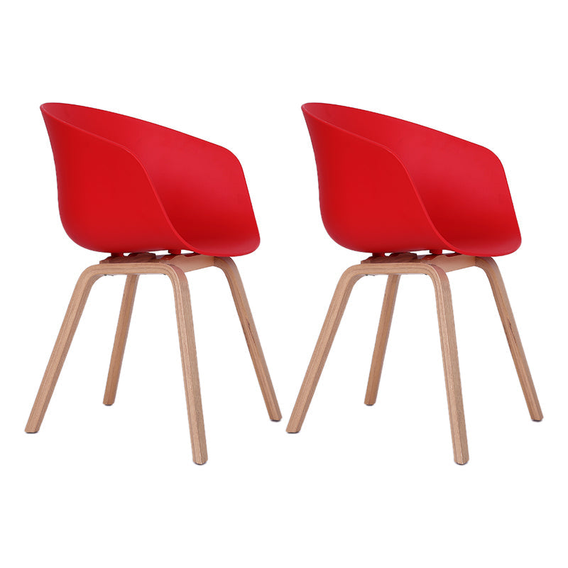 Glam Simple Design Plastic Dining Armless Chair Solid Back Dining Side Chairs Red Set of 2 Clearhalo ' kitchen&dining_furn' 'Dining Chairs' 'Dining Tables & Seating' 'dining_chair' 'Furniture' 'furniture_dining_chair' 'Kitchen & Dining Furniture' 'kitchen' 3702348