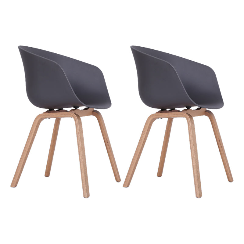 Glam Simple Design Plastic Dining Armless Chair Solid Back Dining Side Chairs Grey Set of 2 Clearhalo ' kitchen&dining_furn' 'Dining Chairs' 'Dining Tables & Seating' 'dining_chair' 'Furniture' 'furniture_dining_chair' 'Kitchen & Dining Furniture' 'kitchen' 3702351