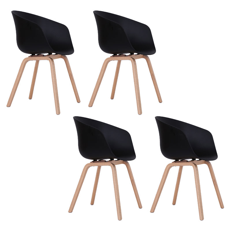 Glam Simple Design Plastic Dining Armless Chair Solid Back Dining Side Chairs Black Set of 4 Clearhalo ' kitchen&dining_furn' 'Dining Chairs' 'Dining Tables & Seating' 'dining_chair' 'Furniture' 'furniture_dining_chair' 'Kitchen & Dining Furniture' 'kitchen' 3702355