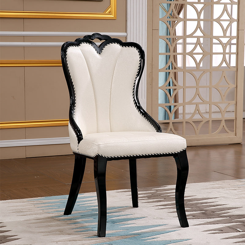 Scandinavian Style Upholstered Armless Side Chair Solid Back Dining Chairs for Home Use Clearhalo ' kitchen&dining_furn' 'Dining Chairs' 'Dining Tables & Seating' 'dining_chair' 'furn' 'furn_dining_chair' 'Furniture' 'furniture_dining_chair' 'Kitchen & Dining Furniture' 'kitchen' 3702356