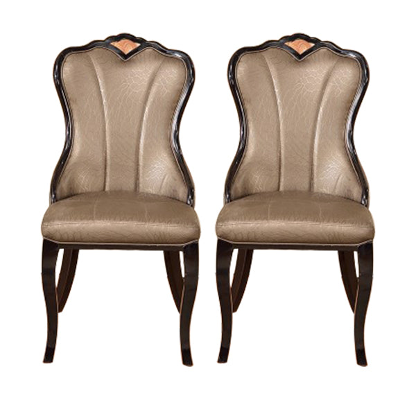Scandinavian Style Upholstered Armless Side Chair Solid Back Dining Chairs for Home Use Champagne 2 Piece Set Clearhalo ' kitchen&dining_furn' 'Dining Chairs' 'Dining Tables & Seating' 'dining_chair' 'furn' 'furn_dining_chair' 'Furniture' 'furniture_dining_chair' 'Kitchen & Dining Furniture' 'kitchen' 3702362