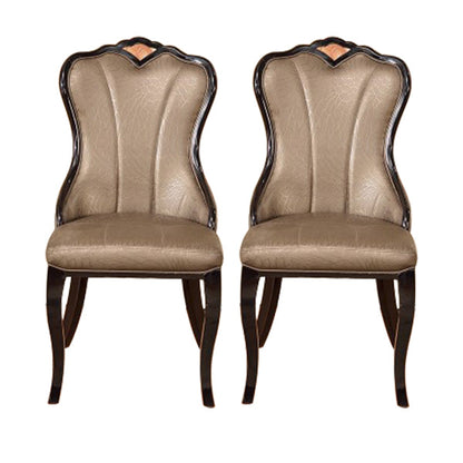Scandinavian Style Upholstered Armless Side Chair Solid Back Dining Chairs for Home Use Champagne 2 Piece Set Clearhalo ' kitchen&dining_furn' 'Dining Chairs' 'Dining Tables & Seating' 'dining_chair' 'furn' 'furn_dining_chair' 'Furniture' 'furniture_dining_chair' 'Kitchen & Dining Furniture' 'kitchen' 3702362