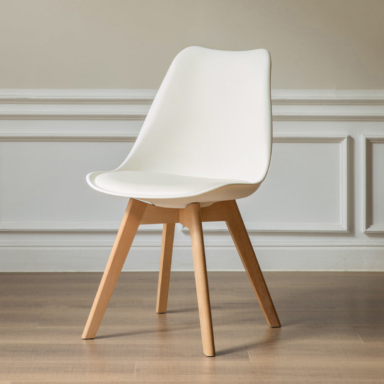 Glam Style Upholstered Armless Dining Chairs with Wooden Legs Side Chairs for Home Use White 1 Piece Clearhalo ' kitchen&dining_furn' 'Dining Chairs' 'Dining Tables & Seating' 'dining_chair' 'Furniture' 'furniture_dining_chair' 'Kitchen & Dining Furniture' 'kitchen' 3702373