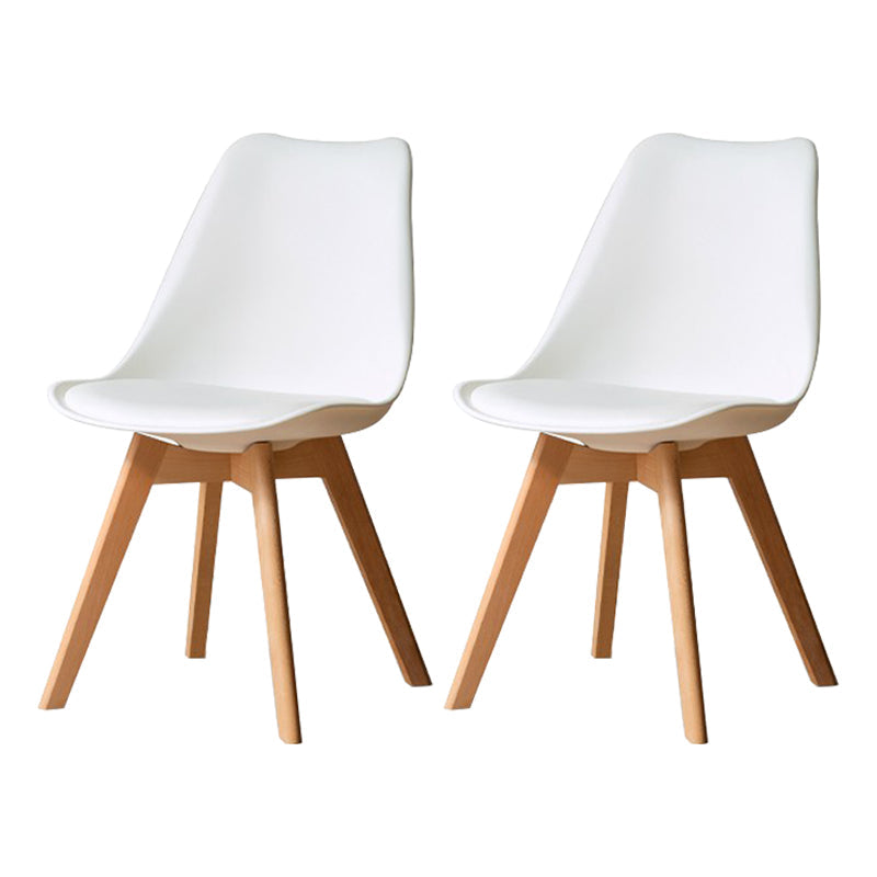 Glam Style Upholstered Armless Dining Chairs with Wooden Legs Side Chairs for Home Use White Set of 2 Clearhalo ' kitchen&dining_furn' 'Dining Chairs' 'Dining Tables & Seating' 'dining_chair' 'Furniture' 'furniture_dining_chair' 'Kitchen & Dining Furniture' 'kitchen' 3702375