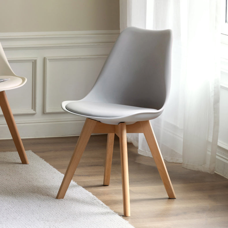 Glam Style Upholstered Armless Dining Chairs with Wooden Legs Side Chairs for Home Use Grey 1 Piece Clearhalo ' kitchen&dining_furn' 'Dining Chairs' 'Dining Tables & Seating' 'dining_chair' 'Furniture' 'furniture_dining_chair' 'Kitchen & Dining Furniture' 'kitchen' 3702378