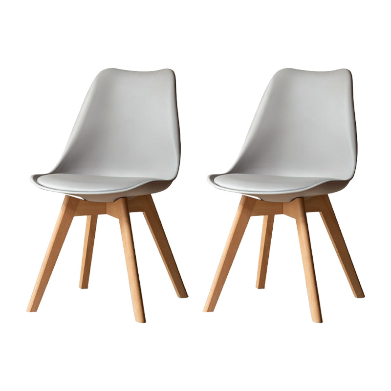 Glam Style Upholstered Armless Dining Chairs with Wooden Legs Side Chairs for Home Use Grey Set of 2 Clearhalo ' kitchen&dining_furn' 'Dining Chairs' 'Dining Tables & Seating' 'dining_chair' 'Furniture' 'furniture_dining_chair' 'Kitchen & Dining Furniture' 'kitchen' 3702380