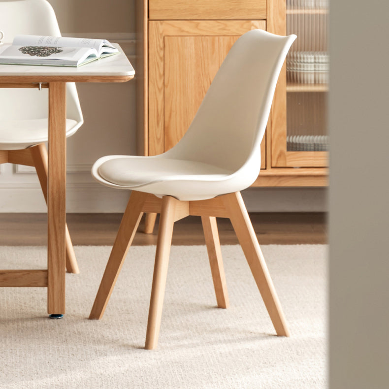 Glam Style Upholstered Armless Dining Chairs with Wooden Legs Side Chairs for Home Use Clearhalo ' kitchen&dining_furn' 'Dining Chairs' 'Dining Tables & Seating' 'dining_chair' 'Furniture' 'furniture_dining_chair' 'Kitchen & Dining Furniture' 'kitchen' 3702385