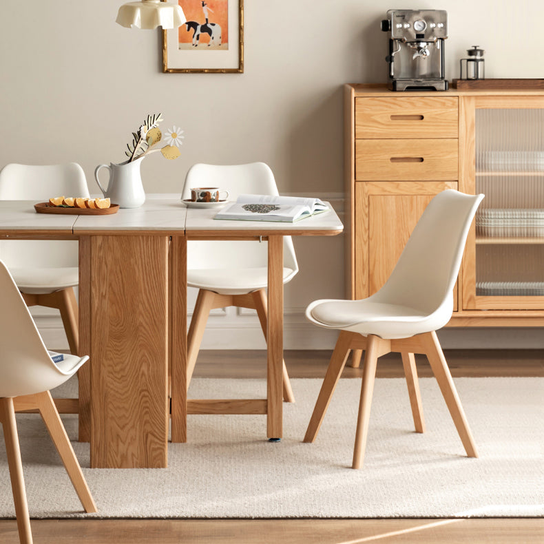 Glam Style Upholstered Armless Dining Chairs with Wooden Legs Side Chairs for Home Use Clearhalo ' kitchen&dining_furn' 'Dining Chairs' 'Dining Tables & Seating' 'dining_chair' 'Furniture' 'furniture_dining_chair' 'Kitchen & Dining Furniture' 'kitchen' 3702386