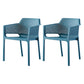 Scandinavian Plastic Dining Armchair Indoor Stackable Arm Chairs for Kitchen Peacock Blue 2 Piece Set Clearhalo ' kitchen&dining_furn' 'Dining Chairs' 'Dining Tables & Seating' 'dining_chair' 'furn' 'furn_dining_chair' 'Furniture' 'furniture_dining_chair' 'Kitchen & Dining Furniture' 'kitchen' 3702391