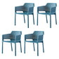 Scandinavian Plastic Dining Armchair Indoor Stackable Arm Chairs for Kitchen Peacock Blue 4 Piece Set Clearhalo ' kitchen&dining_furn' 'Dining Chairs' 'Dining Tables & Seating' 'dining_chair' 'furn' 'furn_dining_chair' 'Furniture' 'furniture_dining_chair' 'Kitchen & Dining Furniture' 'kitchen' 3702393