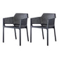 Scandinavian Plastic Dining Armchair Indoor Stackable Arm Chairs for Kitchen Black 2 Piece Set Clearhalo ' kitchen&dining_furn' 'Dining Chairs' 'Dining Tables & Seating' 'dining_chair' 'furn' 'furn_dining_chair' 'Furniture' 'furniture_dining_chair' 'Kitchen & Dining Furniture' 'kitchen' 3702403
